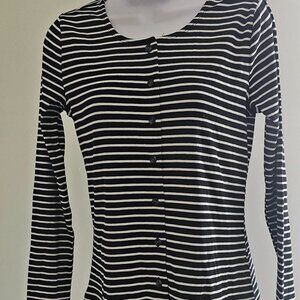 Nine Britton Stitch Fix Monroe Button Front Knit Top Off White Size S NWT